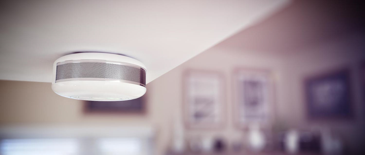 Fibaro White Smoke Sensor Lifestyle Image – Available in Toronto & Vancouver Canada Locations